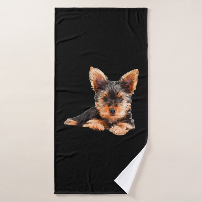 Yorkshire terrier Yorkie Chien chiot (Serviette de bain)