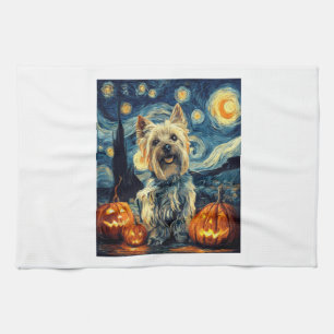 Yorkshire Terrier Yorkie Hund von van gogh Sternen Geschirrtuch