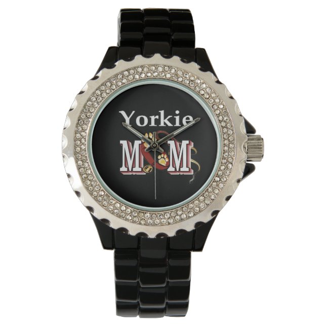 Yorkshire Terrier (Yorkie) Mama Armbanduhr (Vorderseite)