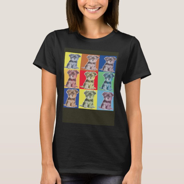 Yorkshire Terrier Yorkie Pop Popart Dog T-Shirt (Vorderseite)