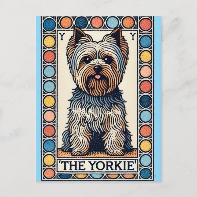 Yorkshire Terrier Yorkie Postkarte (Vorderseite)