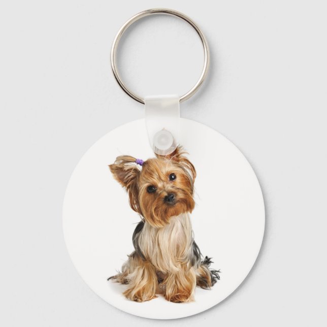 Yorkshire Terrier - Yorkie Puppy Dog Schlüsselanhä Schlüsselanhänger (Vorderseite)