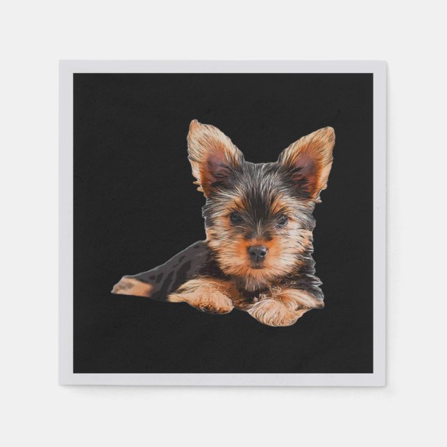 Yorkshire Terrier Yorkie Puppy Dog Serviette (Vorderseite)