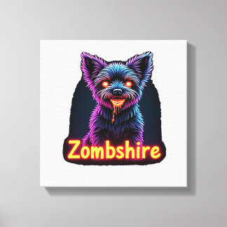 Yorkshire Terrier Yorkie Zombie Hund Halloween Übe Leinwanddruck