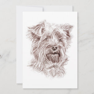 Yorkshire Terrier Zeichnend Einladung