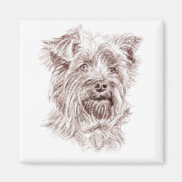 Yorkshire Terrier Zeichnend Magnet