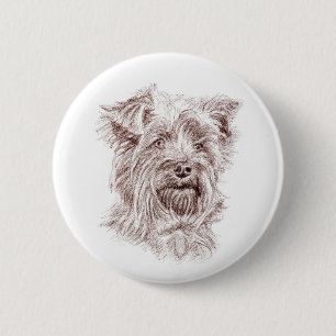 Yorkshire Terrier Zeichnung Button