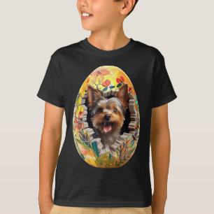 Yorkshire Terrier zerrissenes Osterei Lustiger Hun T-Shirt