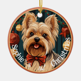 Yorkshire Terrier's First Christmas Keramik Ornament