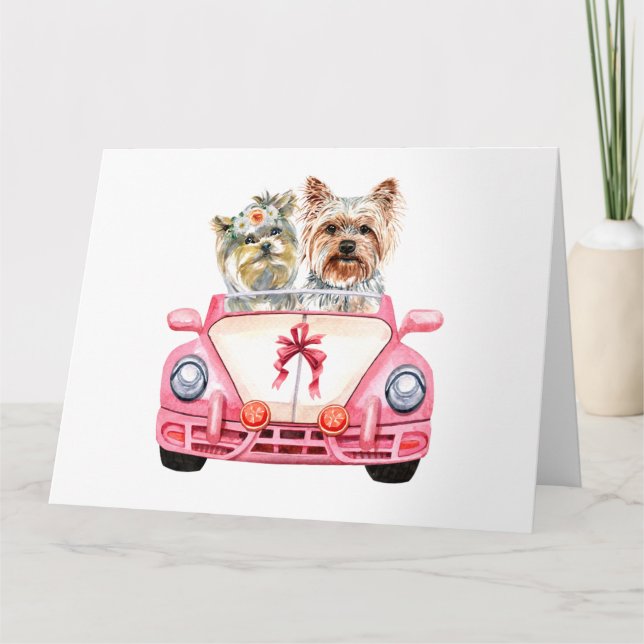 Yorkshire Terrier's Wedding Design Karte (Vorderseite)