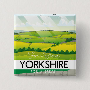 Yorkshire Travel Poster Riesenkaffee Tasse Magnet Button