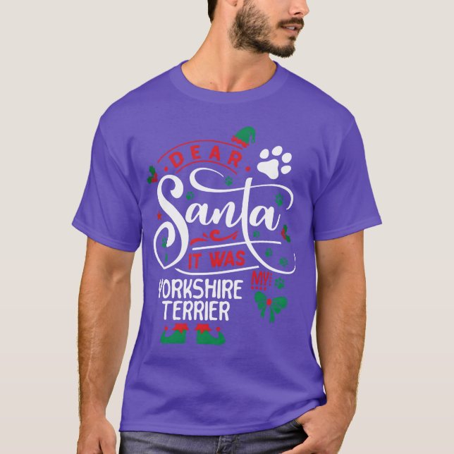 Yorkshireerrier Dog Weihnachtsjunge T-Shirt (Vorderseite)