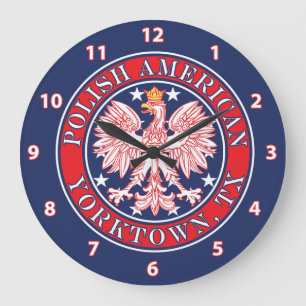 Yorktown Texas Polnischer Adler Große Wanduhr