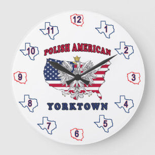 Yorktown Texas Polnischer Amerikaner Große Wanduhr