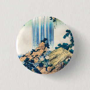Yoro Waterfall Mino Province by Katsushika Hokusai Button