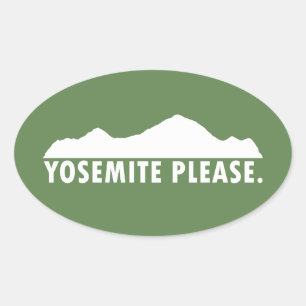 Yosemite Bitte Ovaler Aufkleber