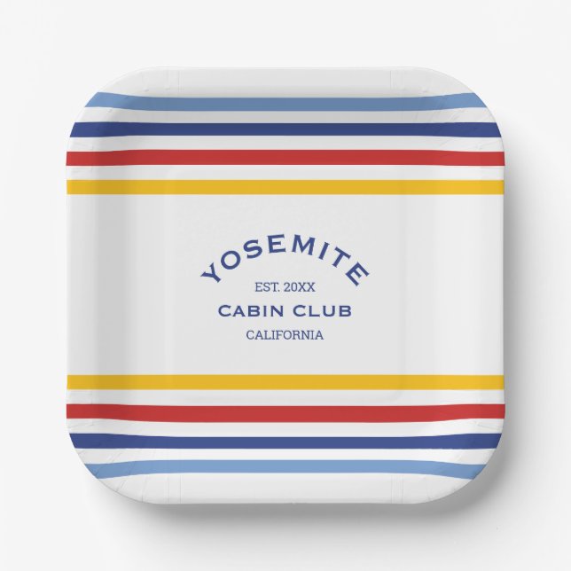Yosemite Cabin Club Wappen Maggiore Pappteller (Vorderseite)