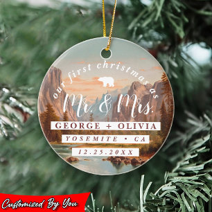 Yosemite California - Die erste Weihnachtsfeier Keramik Ornament