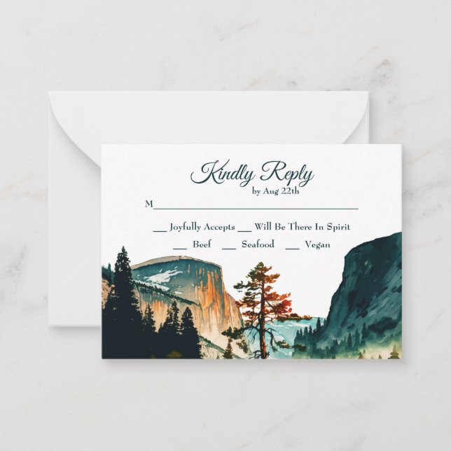 Yosemite California Nature - UAWG Wedding Insert Mitteilungskarte (Vorderseite)