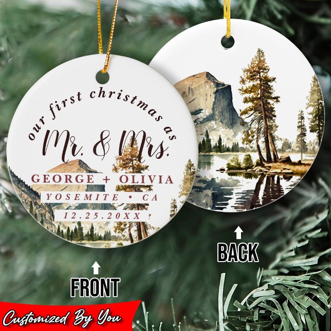 Yosemite California Unsere erste Weihnachtsfarbe Keramik Ornament (Von Creator hochgeladen)