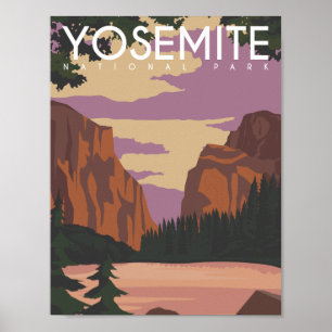 Yosemite California USA Travel Place Illustration Poster