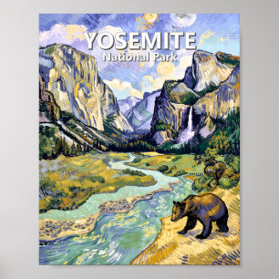 Yosemite El Capitan Bären Tunnelblick Van Gogh Kun Poster