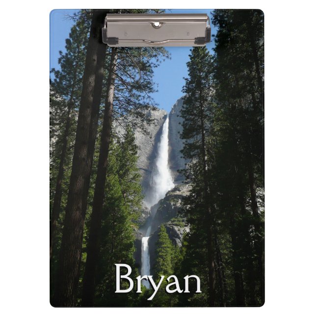 Yosemite Falls and Woods Landscape Fotografy Klemmbrett (Vorderseite)