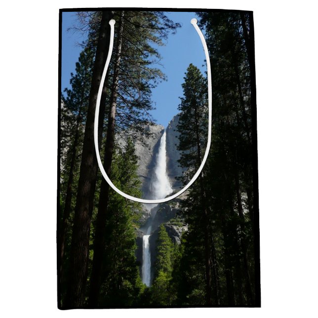 Yosemite Falls and Woods Landscape Fotografy Mittlere Geschenktüte (Vorderseite)