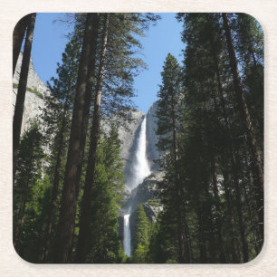 Yosemite Falls and Woods Landscape Fotografy Rechteckiger Pappuntersetzer