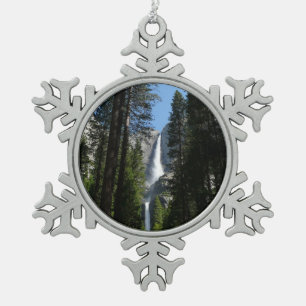 Yosemite Falls and Woods Landscape Fotografy Schneeflocken Zinn-Ornament