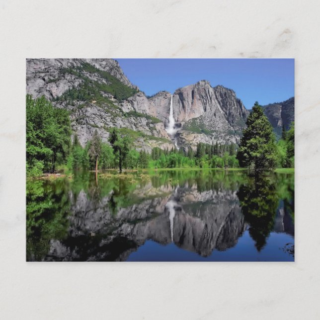 Yosemite Falls Reflektion Postkarte (Vorderseite)