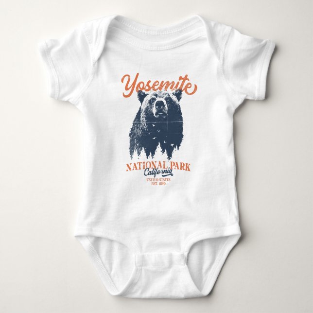 Yosemite Grizzly Bear California Nationalpark Baby Strampler (Vorderseite)