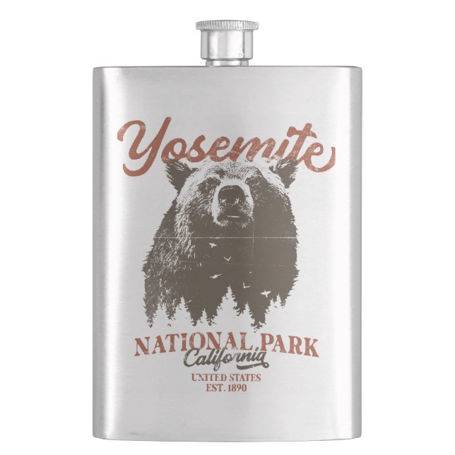Yosemite Grizzly Bear California Nationalpark Flachmann (Vorderseite)