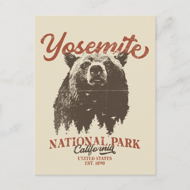 Yosemite Grizzly Bear California Nationalpark Postkarte (Vorderseite)