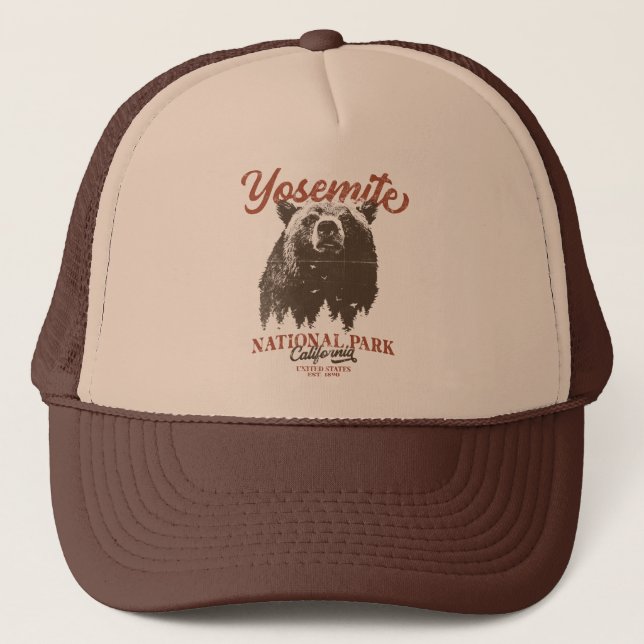 Yosemite Grizzly Bear California Nationalpark Truckerkappe (Vorderseite)