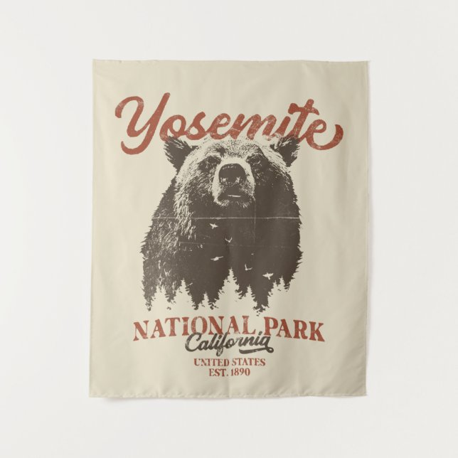 Yosemite Grizzly Bear California Nationalpark Wandteppich (Vorderseite)