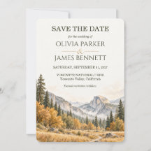 Yosemite Half Dome Herbst Aquarell Hochzeit