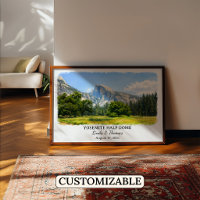 Yosemite Half Dome Kalifornien Poster, Aquarell,