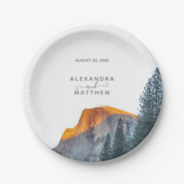 Yosemite Half Dome Sonnenuntergang Hochzeitspapier Pappteller