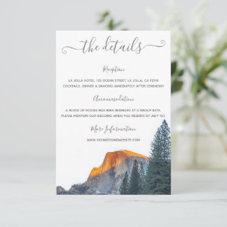 Yosemite Half Dome Sunset Wedding Begleitkarte