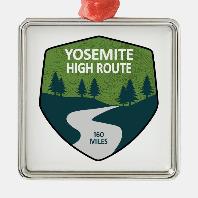Yosemite High Route Ornament Aus Metall (Vorne)
