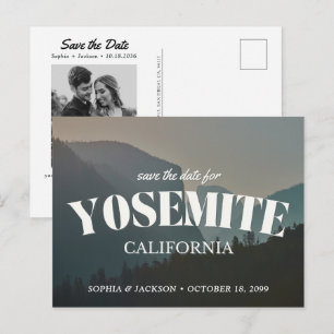 Yosemite-Hochzeit Save-the-Date Retro-Postkarte Postkarte