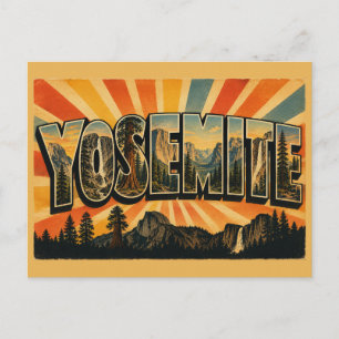 Yosemite Kalifornien Granit Wasserfall Sequoia Kun Postkarte
