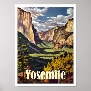 Yosemite Kalifornien Kunst Elegant Vintage Reise Poster