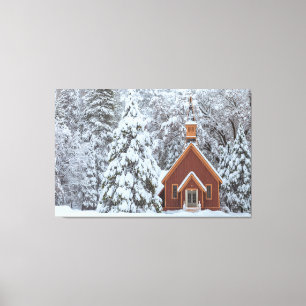 Yosemite Kapelle im Schnee Leinwanddruck
