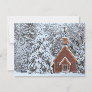 Yosemite Kapelle in Snowy Forest Postkarte
