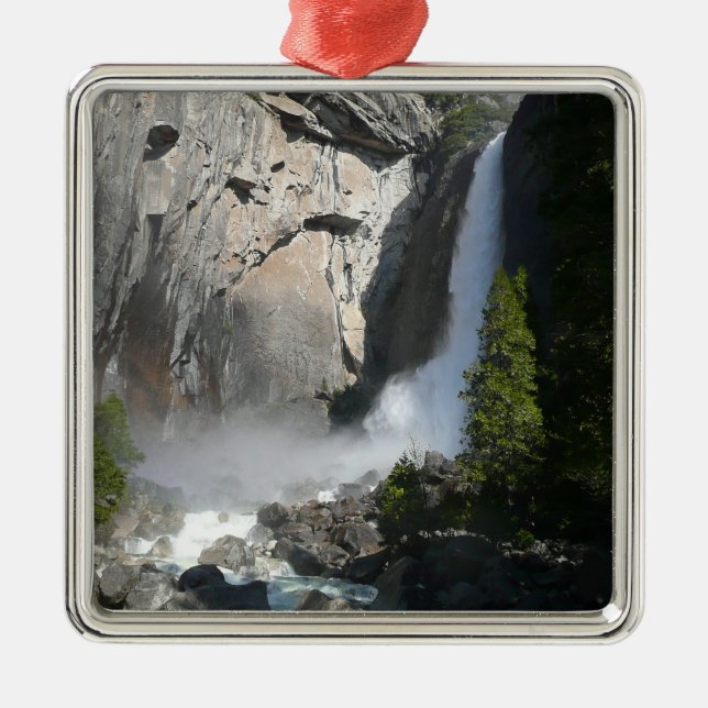 Yosemite Lower Falls aus dem Yosemite Nationalpark Ornament Aus Metall (Vorne)