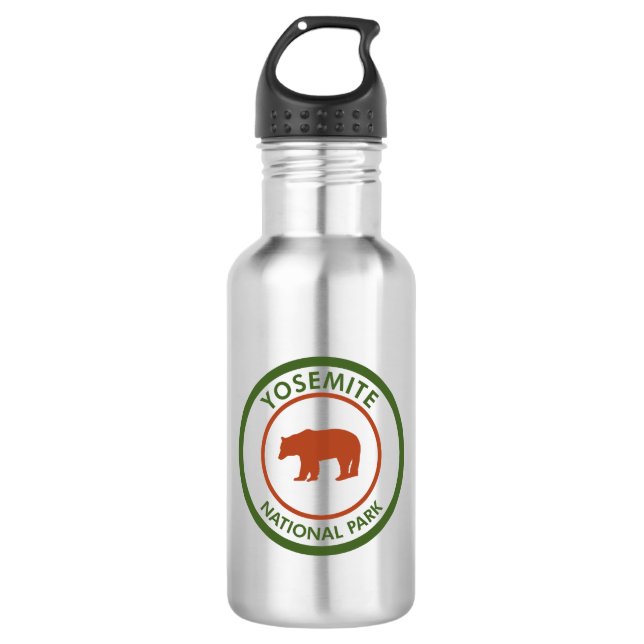 Yosemite National Park Bear Edelstahlflasche (Vorderseite)
