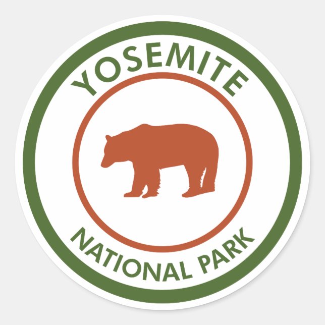 Yosemite National Park Bear Runder Aufkleber (Vorderseite)