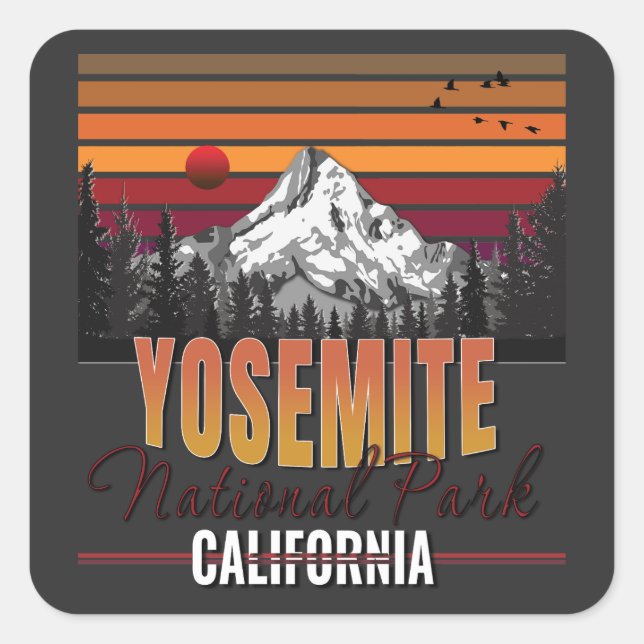 Yosemite National Park - Bekleidung Quadratischer Aufkleber (Vorderseite)